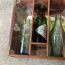 Original Vintage Coca Cola 3 Bottles Display Case 