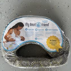 My Brest Friend Original Nursing Pillow Enhanced Ergonomics Essential Breastfeeding Pillow Support For Mom & Baby W/ Convenient Side Pocket, Double St