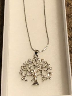 Women’s sterling silver plated tree of life pendant necklace 24” no refunds