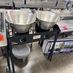 Estufa De 2 Quemador Con 2 Cazos De Accero