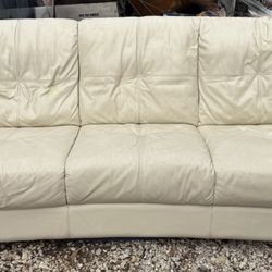 White Leather Couch 
