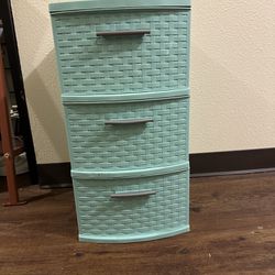 Aqua/mint Plastic 3-drawer Storage