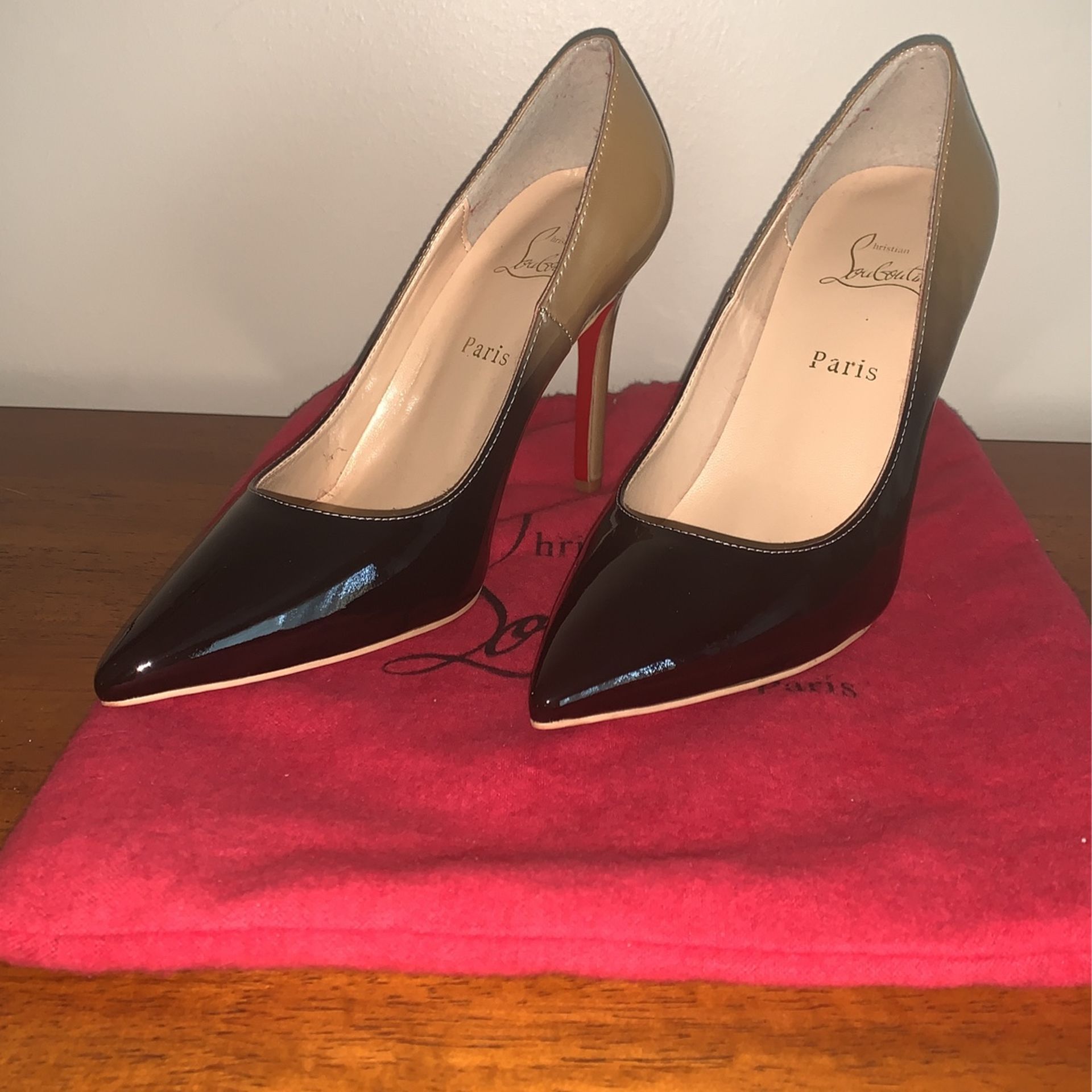 Christian Louboutin Paris Ombré 4”High Heels size39 Nude/black