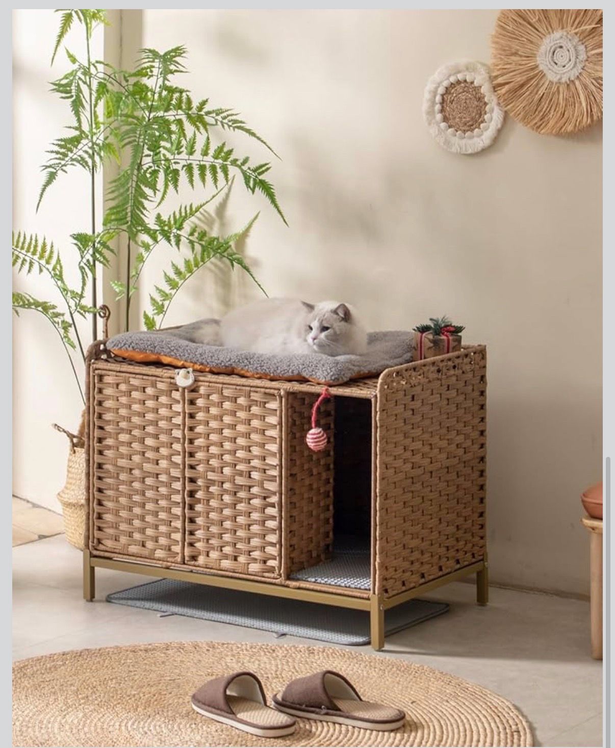 SETVSON Cat Litter Box Enclosure Furniture with Divider