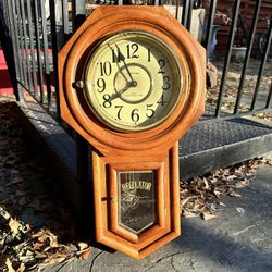 Vintage Regulator Classic Manor Wall Clock Westminster Chime Quartz Pendulum