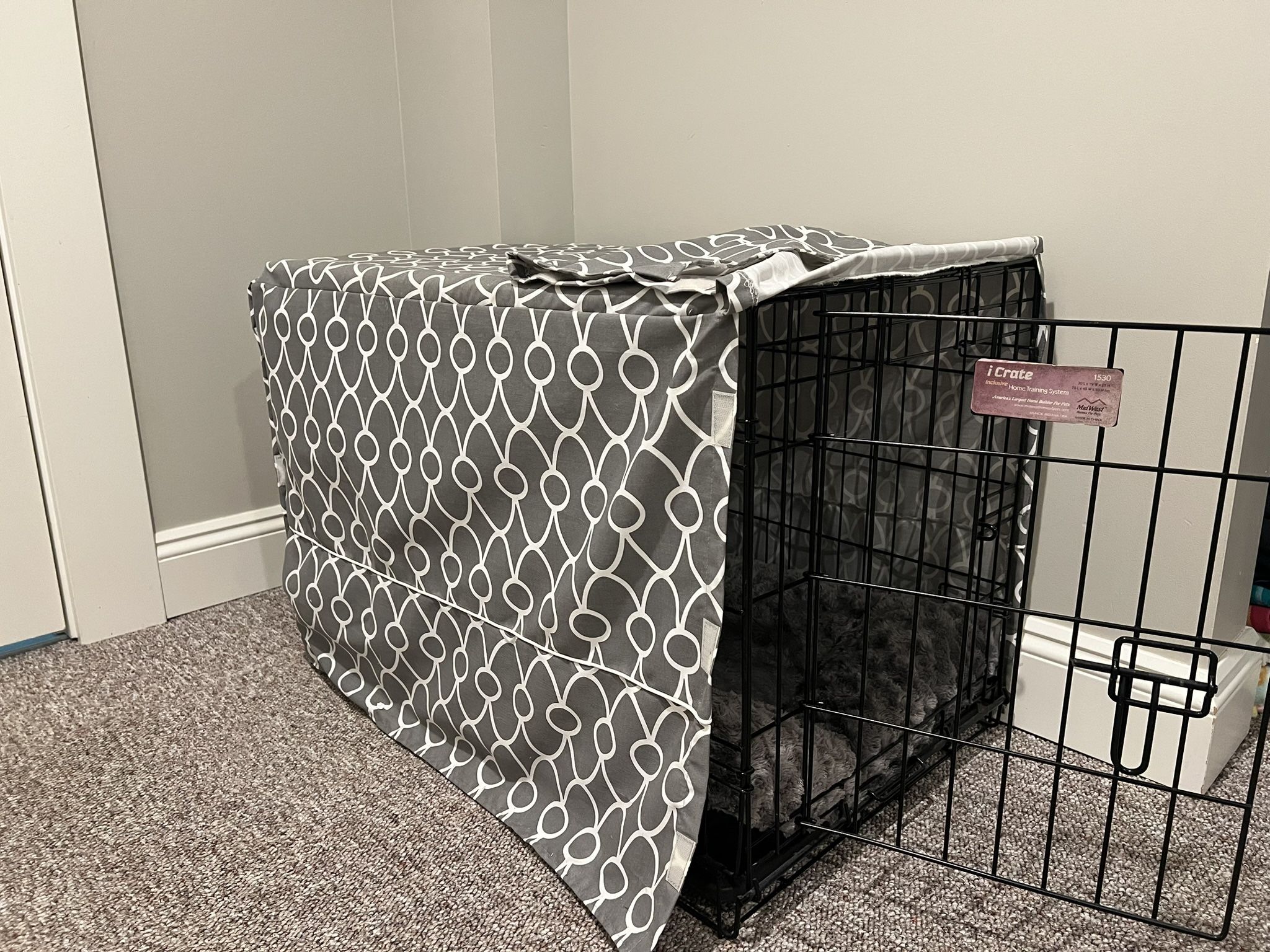 Dog Crate, Cover And Bed 