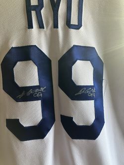 Dodgers Jerseys RYU Autographed Game