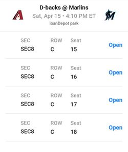 Marlins V D-Backs This Saturday 