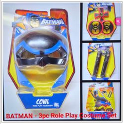 BATMAN 3PC COWL MASK & ACCESSORIES SET