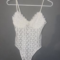 H&M White Crochet Bodysuit - Small, NWT!