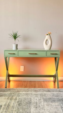 Refurbished Sage Green Desk / Console Table