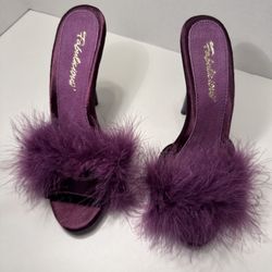 Satin Maribor Fur-High Heel Platform Slide Sandals 