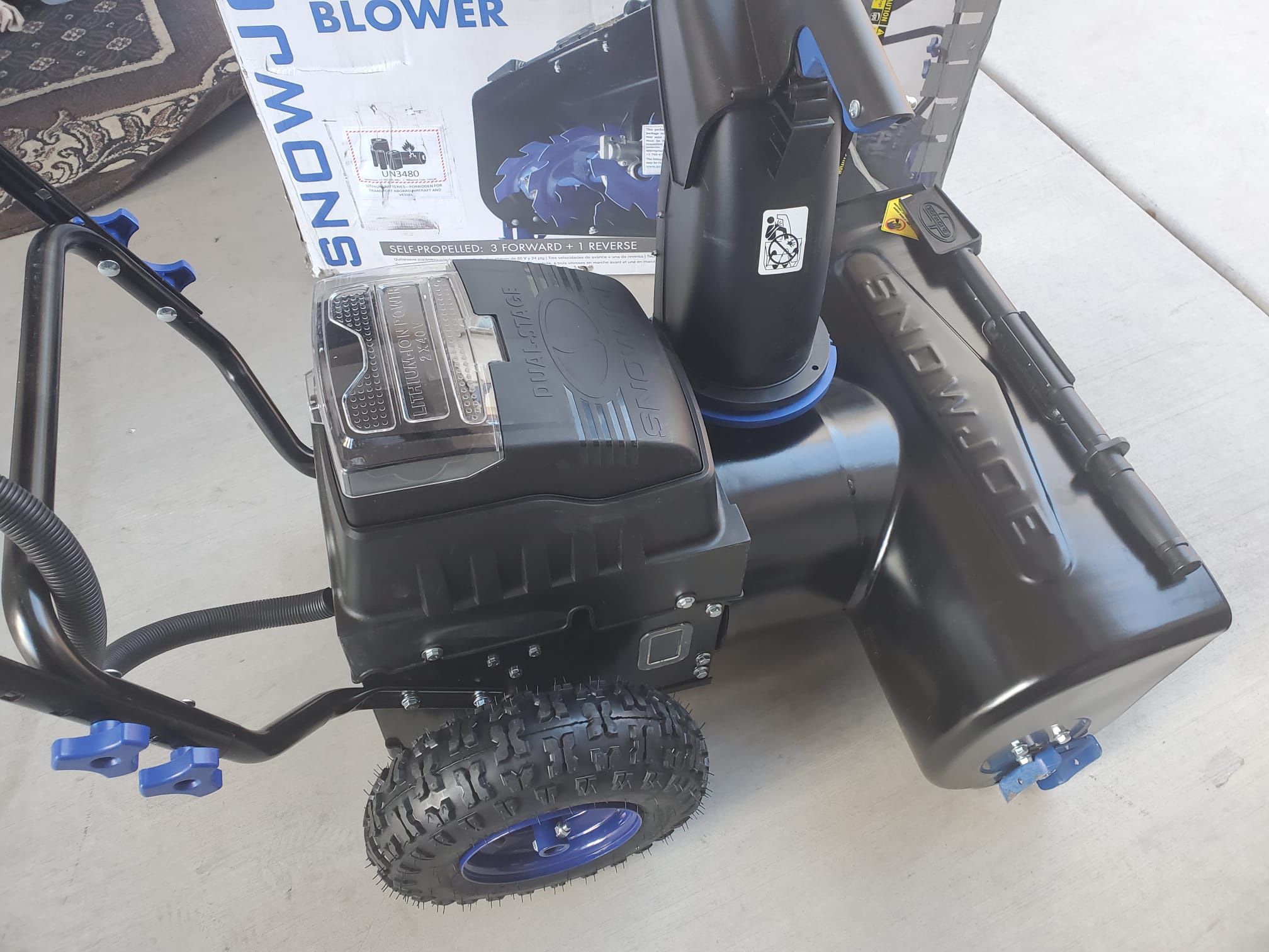 SnowJoe Blower 80-Volt iONPRO 24 in. Cordless Dual-Stage Snow Blower with 2 x 5.0 Ah Batteries and Charger