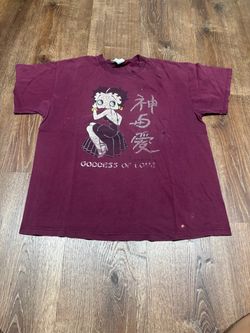 2000s Betty Boop burgundy tee Size L