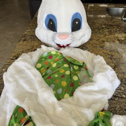 Cute Easter Rabbit Plush Halloween Party Bunny Head Mask Mascot Costume
