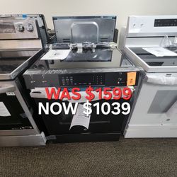 GE 30" SLIDE IN ELECTRIC CONVECTION RANGE WITH NO PREAHEAT, AIR FRY AND EASYWASH