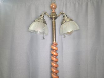 Vintage Barley Twist Wood Floor Lamp