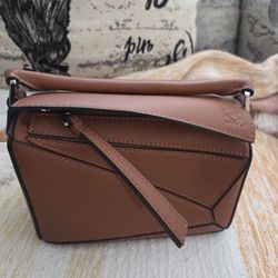 Lo*Ewe Puzzle Bag Mini Brown 