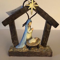 Humble Hope Holy Family Resin Ornament, Mary &Baby Jesus   Height: 4.75" Width: 4.50" Depth: 1"