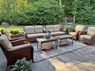 Eight piece Rattan Patio Set