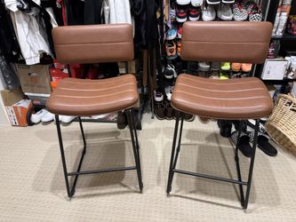 Counter Height Faux Leather Barstools 