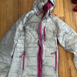 Pink and silver winter jacket size small 