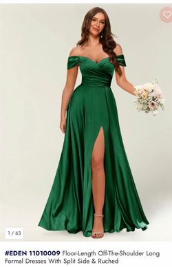 Floor length off the should long formal dress