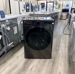 🔥 LG - 5.0 Cu. Ft. HE Smart Mega Capacity All-in-One Electric Washer/Dryer WashCombo with Steam and Ventless Inverter Heat Pump - Black Steel🔥