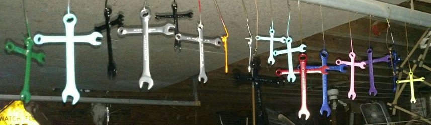 Wrench crosses.