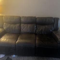 Brown leather Couch And Sofa 