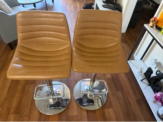 Leather ball bar stools