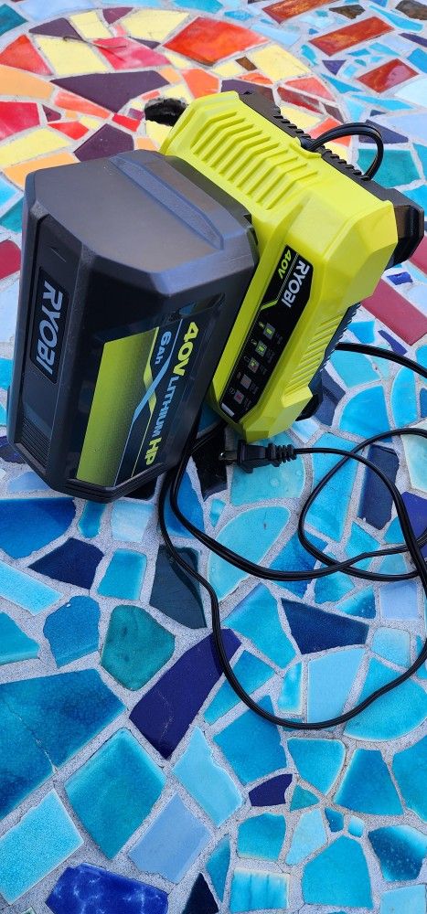 Ryobi Hp 40v 6.0 Baterie And Fast Charger