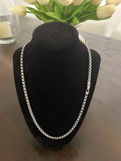 New Silver Plated 925 Box Chain Necklace 