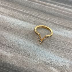 Henri Bendel Spike Midi Ring Set Chevron small crystal gold tone pinky ring
