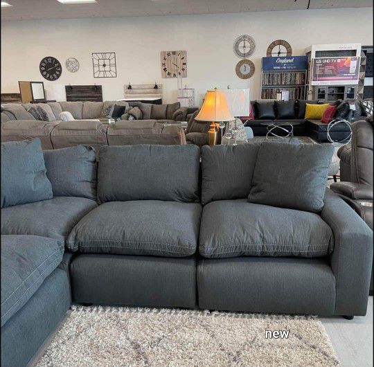 $40 Down Payment🛍 Finance🛍 Savesto Charcoal 5pc Cloud Modular Sectional 