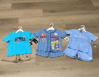 NWT Toddler Boys Clothing Lot 3 Sets Converse New Balance Toy Story 4T Bundle