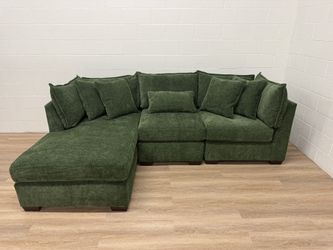 The Dawson 3-Piece Sectional Sofa with Chaise Lounge (Olive) — Delivery Available!