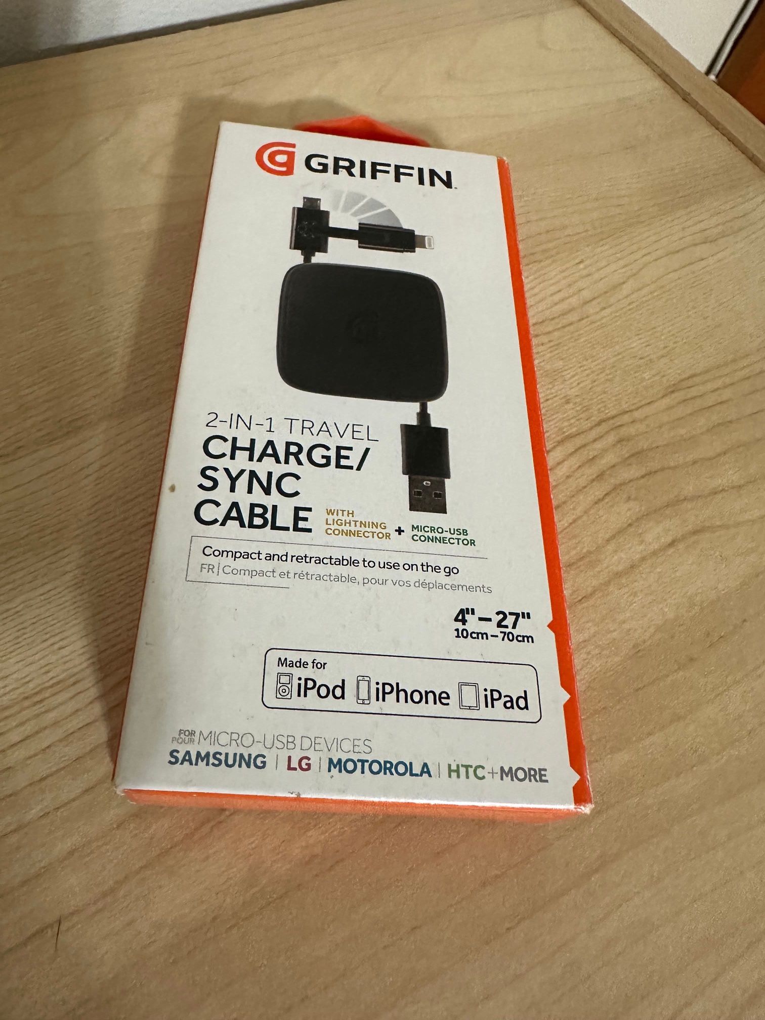 Travel Iphone/iPod/iPad Charger Cable