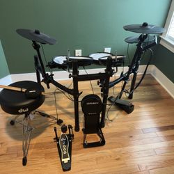 Roland TD07KV Electric Drums, DW Pedal & Throne, Shure Wired Earbuds