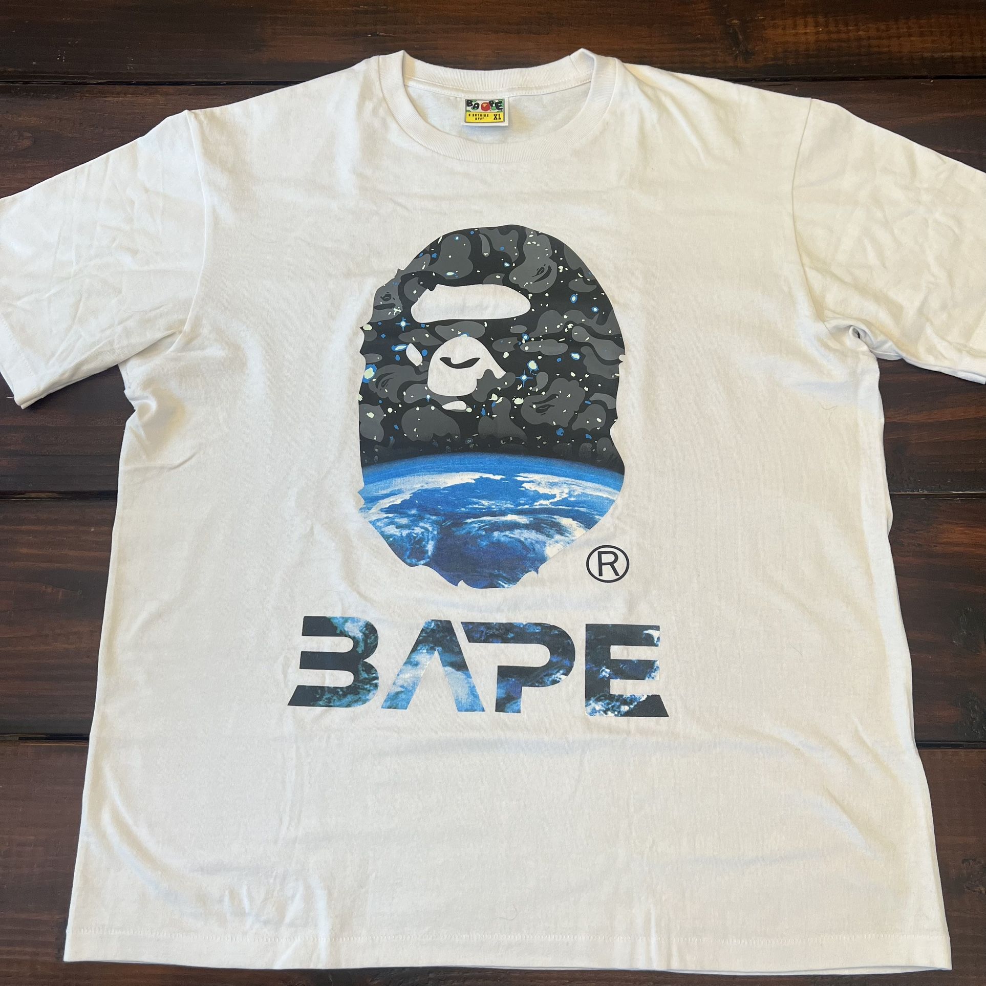 BAPE A Bathing Ape Space Camo Ape Head Tee Shirt