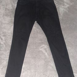 Black Hollister Ripped Skinny Jeans – 34x32