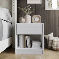 One Drawer Nightstand Light Grey, New in Box