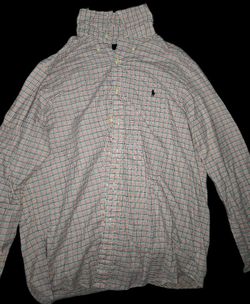 Polo Ralph Lauren Slim Fit Tucker Dress Shirt Mens Plaid Blue Pink Long Sleeve