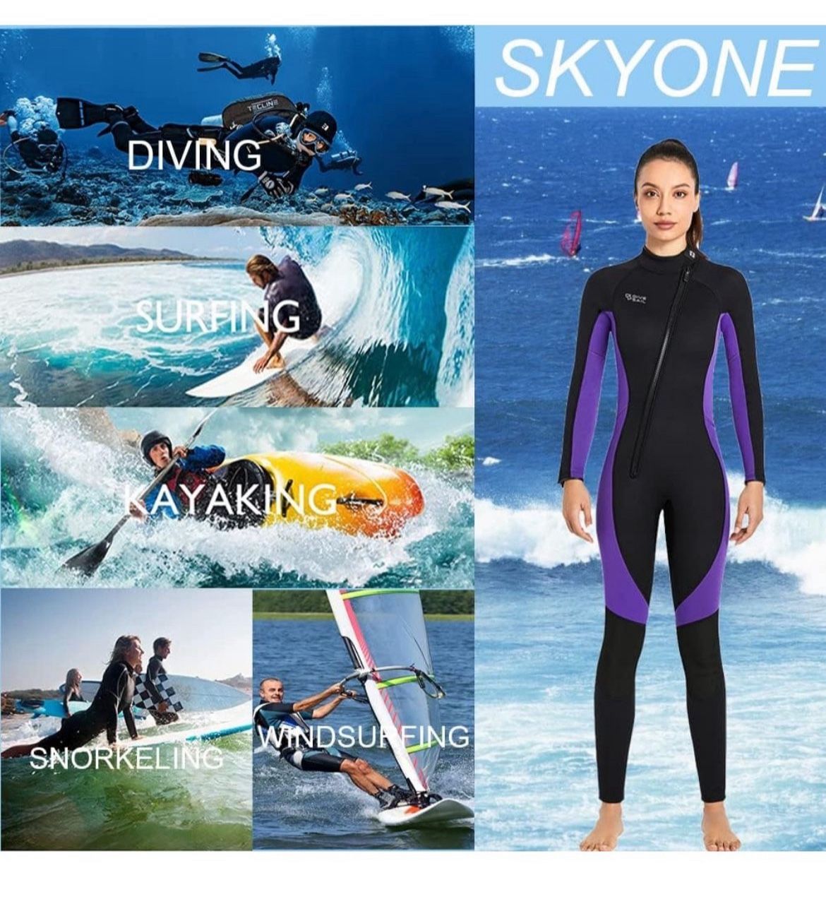 Wet Suits for Women Men Full Body 3MM Neoprene Wetsuit Diving Suit in Cold Water,