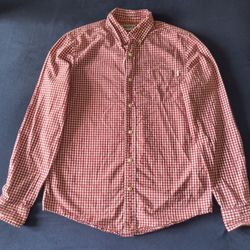 Timberland Red and White Checkered Shirt - Size S