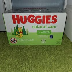 Box 10 Bags Huggies Baby Wipes Natural Care