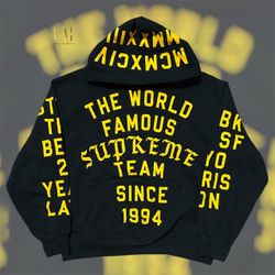 Supreme Team Flocked Hooded Sweatshirt