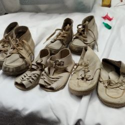 4 Pairs Antique Baby Shoes