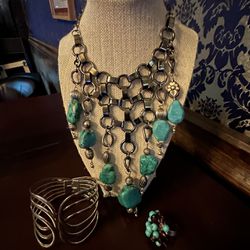 Real Turquoise Necklace Set