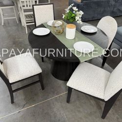 New! Modern Round Dining Set, Table And Chairs, Dinette Set, Dining Room Set, Round Table, Espresso Dining Set, Black Dining Set,Kitchen Table, Chairs